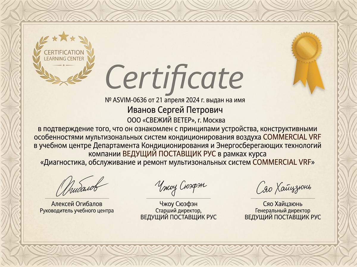Сертификат авторизации Whirlpool